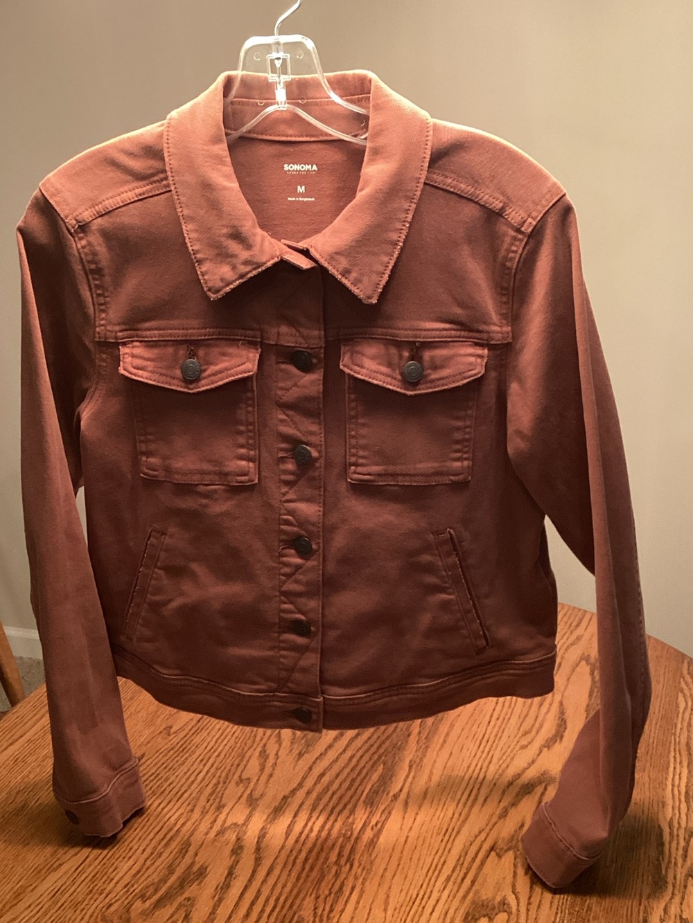 Sonoma Rust Brown Denim-Style Jean Jacket